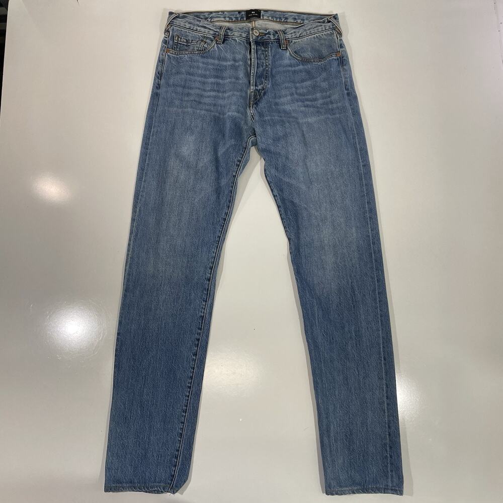 Paul Smith UK Men’s Jeans 34x34 Blue Tapered Fit Indigo Denim Button Fly